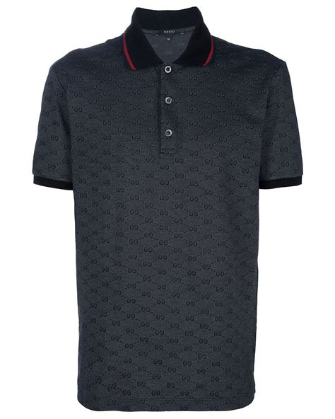 gucci polo black|Gucci monogram polo.